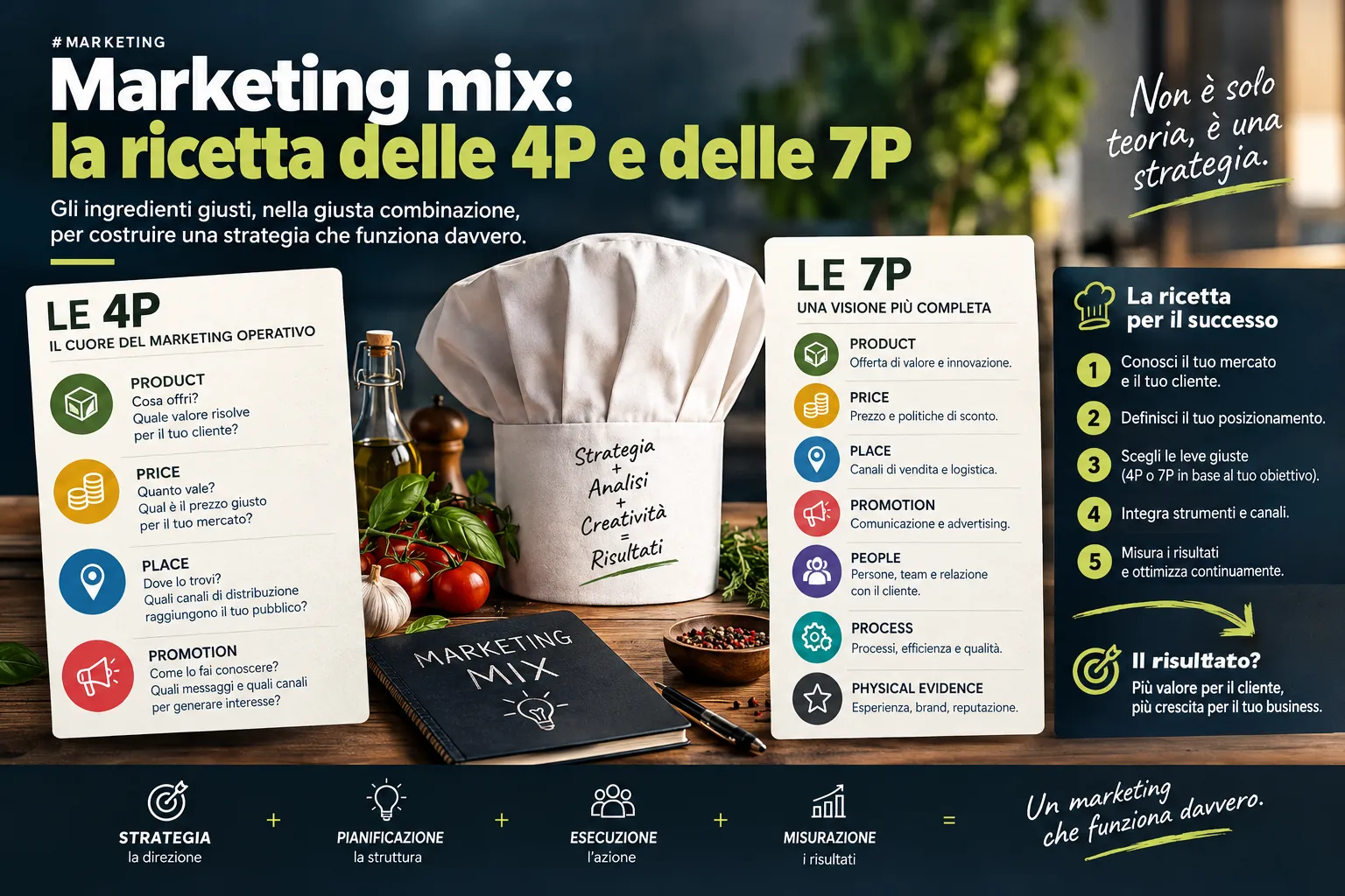 Marketing mix: la ricetta delle 4P e delle 7P per costruire una strategia che funziona davvero